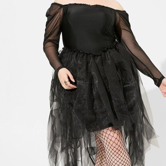 ❤️NWT VINTAGE TORRID WITCH HALLOWEEN MESH COSTUME DRESS OFF SHOULDER - PLUS SIZE - Picture 7 of 10